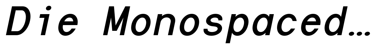 Die Monospaced Hubbuch Bold Italic